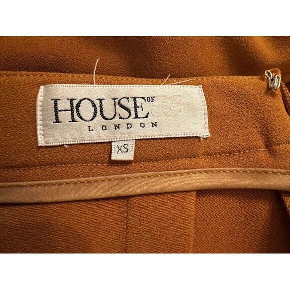 House of CB Cosima Tan Drape Front Pants Size XS - Picture 6 of 6